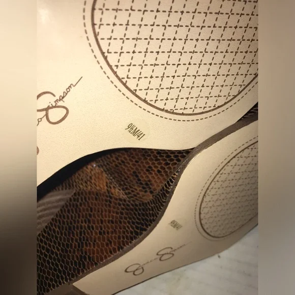 Jessica Simpson Helveta 2 Brown Snake Print Wedge Heels Slouch Boots Sz 9.5 - Picture 9 of 9